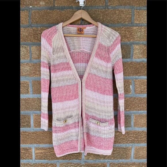 Tory burch 'Erin' Stripe Cardigan sz xs - Picture 3 of 13